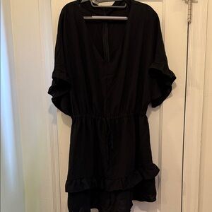 Black Ruffle Hem romper